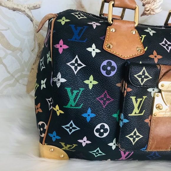 🌺Louis Vuitton Murakami Multicolor black Speedy30 - Picture 6 of 16